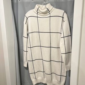 Chicwish Warm Welcome Grid Turtleneck Sweater
